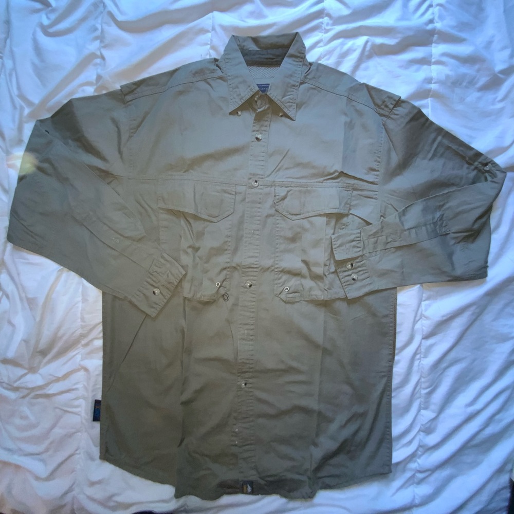 Pacific Trail, medium cotton shirt, cool, quick-dry, pit to pit 23.”vent in back